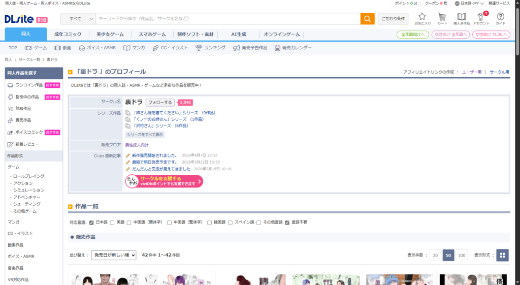 裏ドラ（ウラドラ）-サークルプロフィール-作品